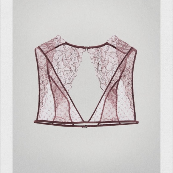 😵2 FOR 25$🥰 NWT Zara Dotted Mesh lace Bralette Lilac - Picture 1 of 4